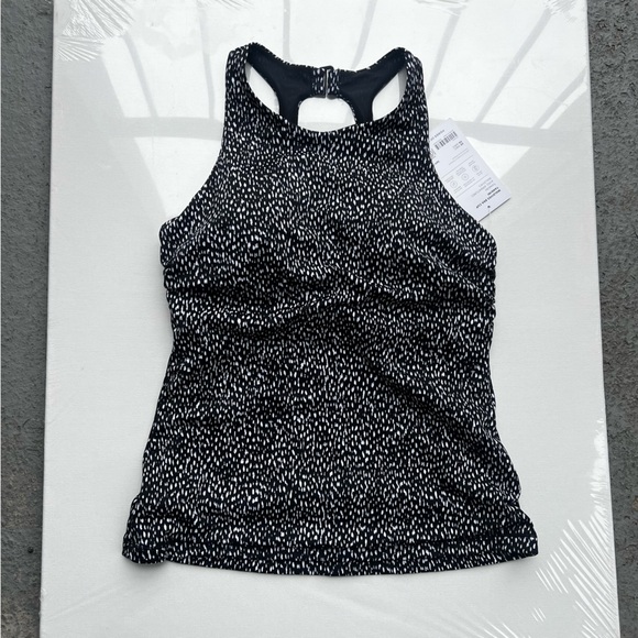 Athleta Tops - Athleta 36B/C  Maldives Tankini Top, Black Animal Print Sports Swim Suit Top M